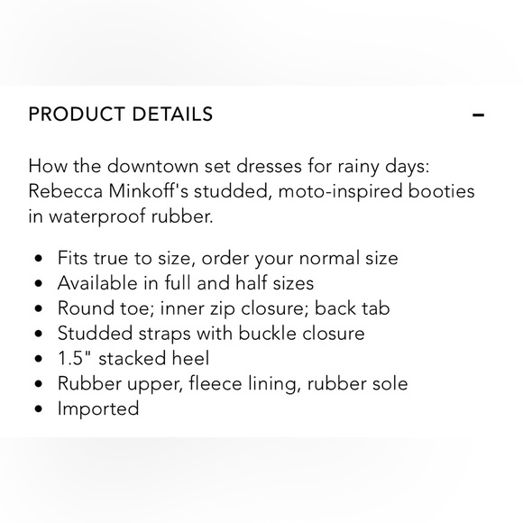 REBECCA MINKOFF Quincy Waterproof Rain Boots/Booties Women’s Size 8 Black - Picture 14 of 14